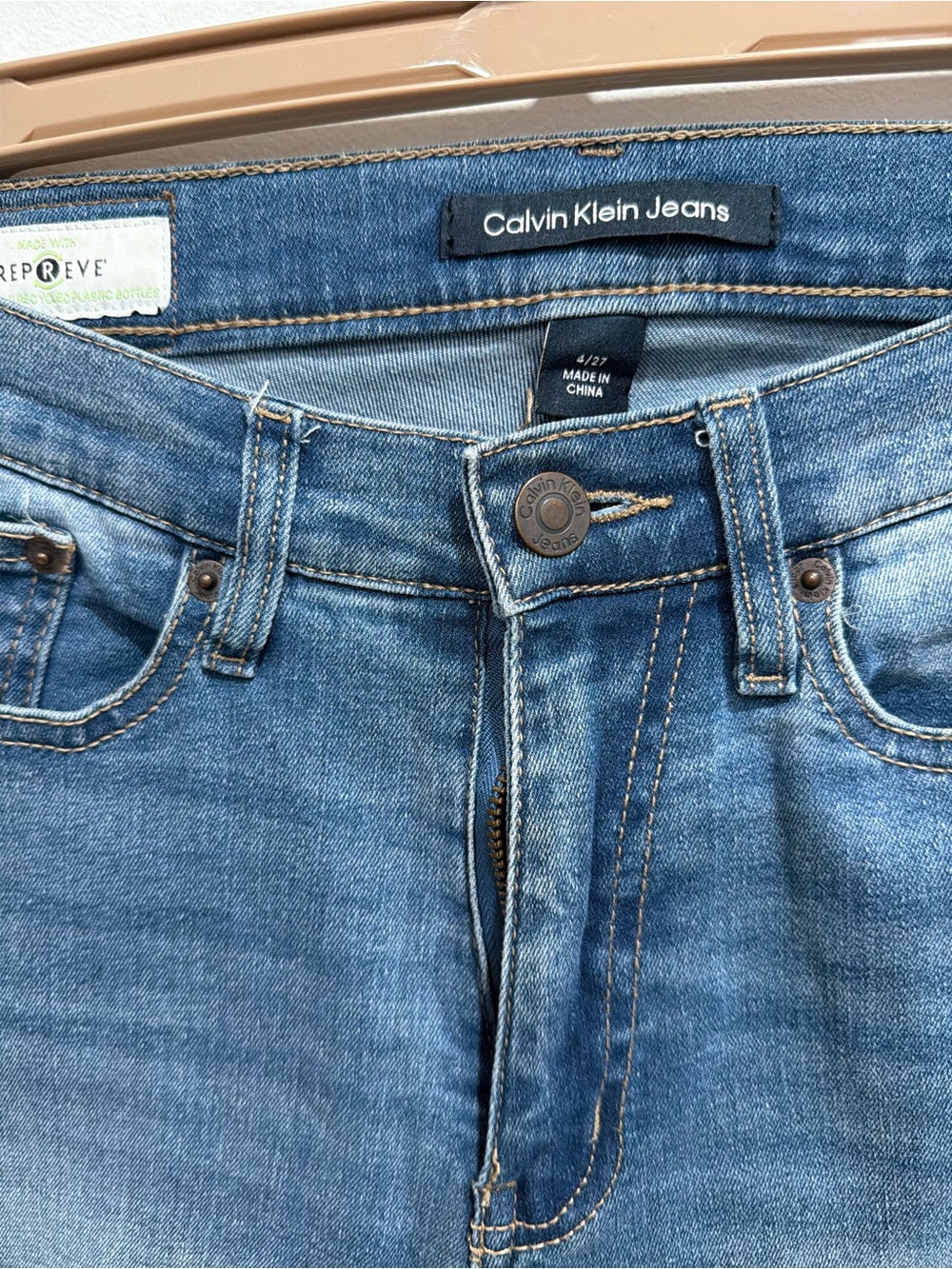 Calvin Klein Men's Medium Blue Straight-Leg Jeans